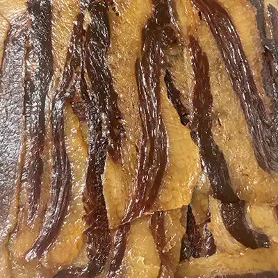 Close up image of LJ's Jerky Original flavor.